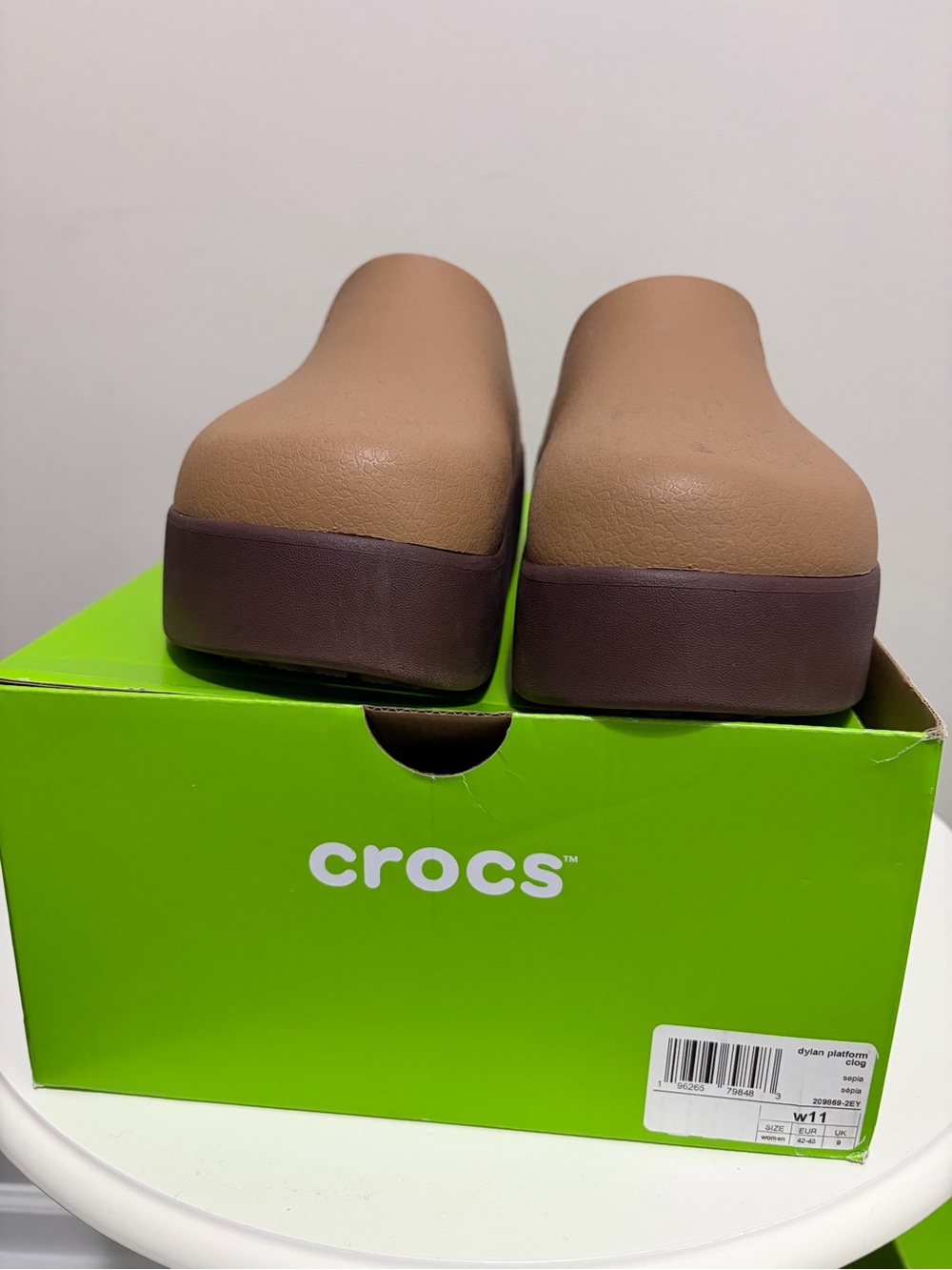 CROCS Women's Tan and Brown Platform Mules